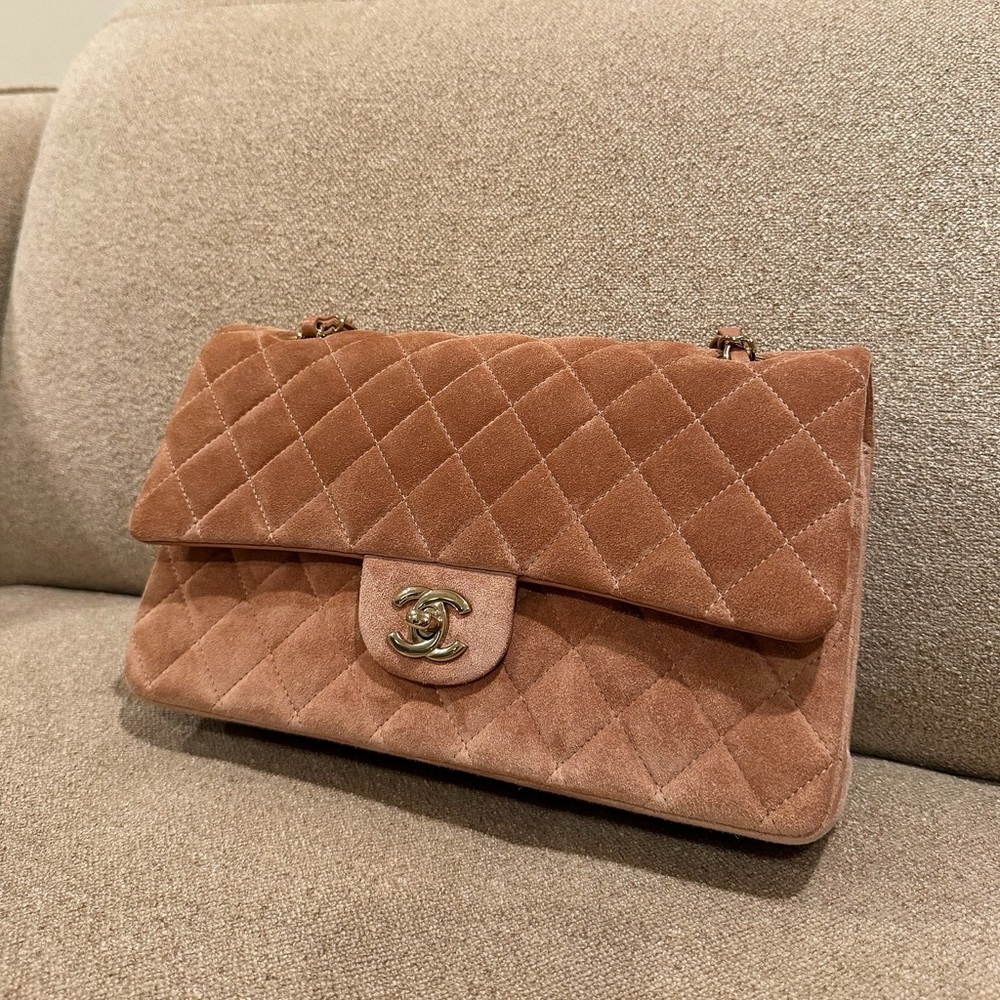 Chanel medium suede classic flap